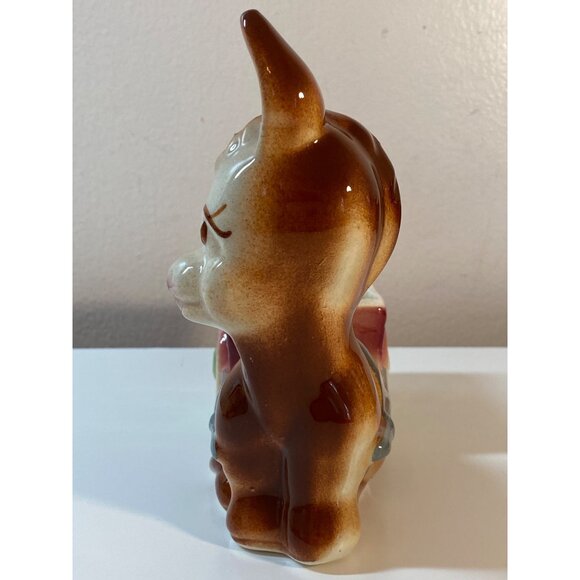 VTG Planter Ceramic Pottery Kitschy Donkey Burro Pulling Wagon Cart - Picture 6 of 14